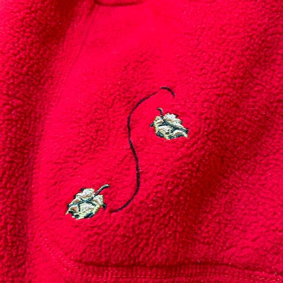 Winnie the Pooh Red Fleece Pullover Jacket Womens 1X 1/4 Zip Embroidered Disney - Picture 2 of 7